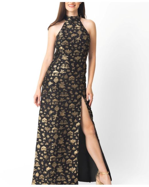 Ras Women's Black And Gold Long Dress
