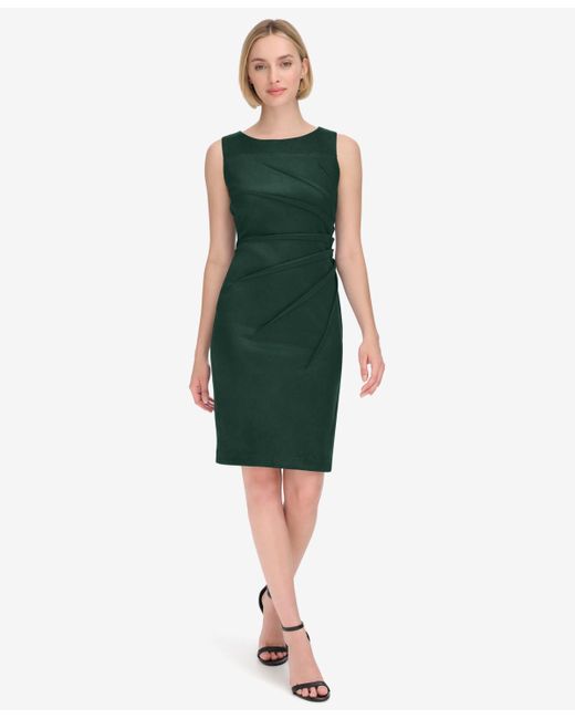 green emerald velvet dress Calvin Klein Green Dress With Back Zipper