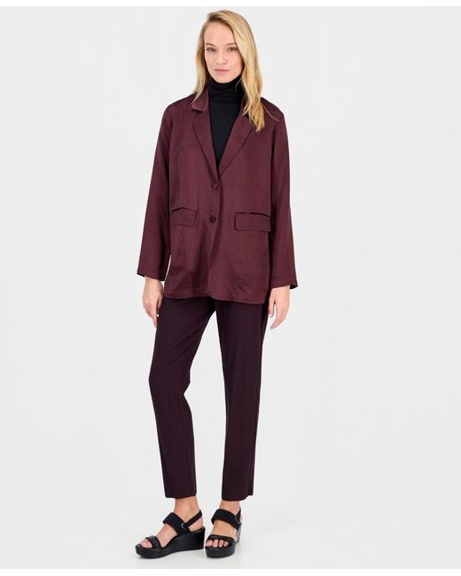 Eileen Fisher Blue Notch Collar Blazer