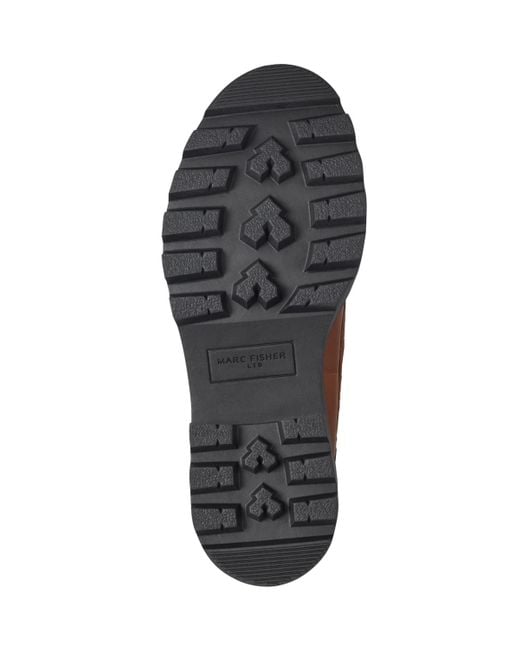 Marc Fisher Brown Peyten Laced Platform Lug Loafers