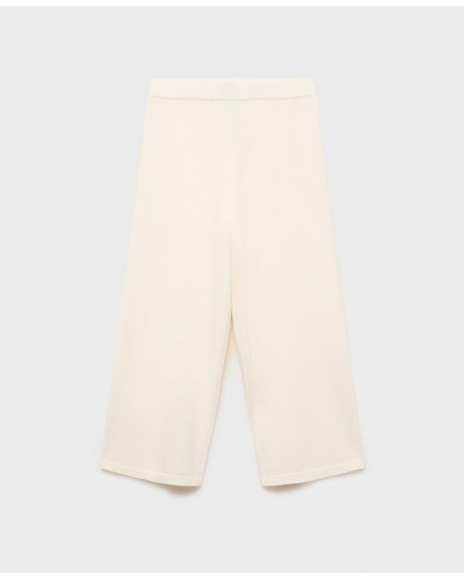 Mango White Crop Knit Pants