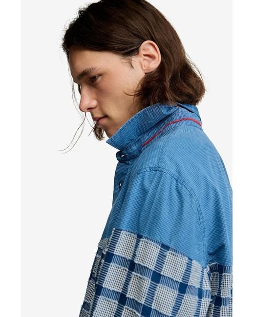 Desigual Blue Patch Checks Shirt
