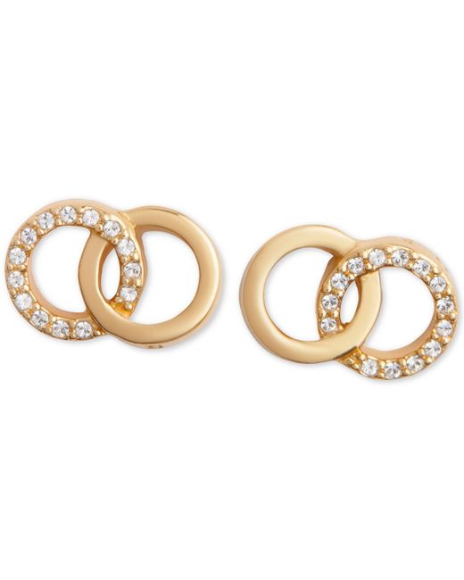 Olivia Burton Metallic Crystal Interlocking Ring Stud Earrings