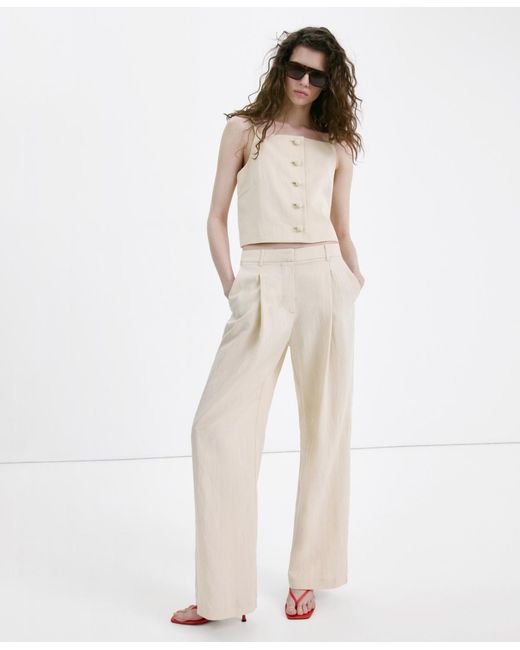 Mango Natural Lyocell Button Top