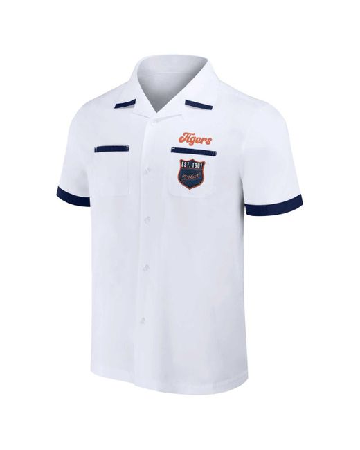 Fanatics White Darius Rucker Collection By Detroit Tigers Bowling Button-up Shirt for men