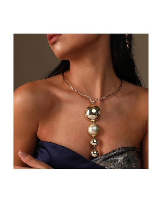 SOH Metallic Balldrop Statement Necklace