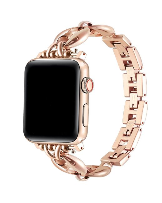 The Posh Tech Black Poppy Stainless Steel Link Band For Apple Watch