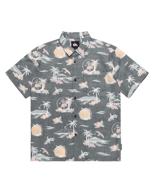 Quiksilver Gray Dna Destination Island Short Sleeve Shirt for men
