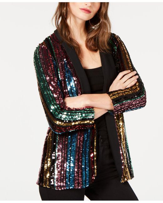 INC International Concepts Multicolor I.n.c. Rainbow Sequined Blazer, Created For Macy's