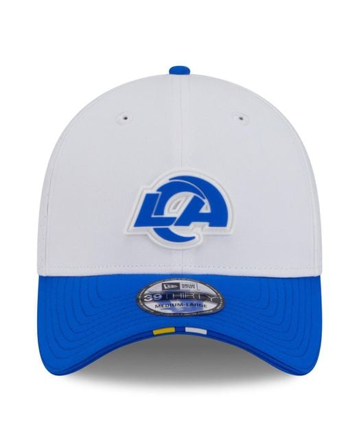 KTZ Blue White/royal Los Angeles Rams 2025 Nfl Training Camp 39thirty Flex Hat for men