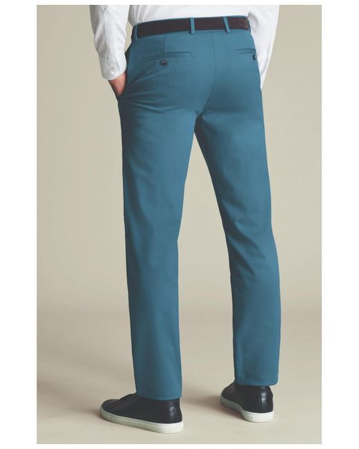 Charles Tyrwhitt Blue Ultimate Non-iron Chinos for men