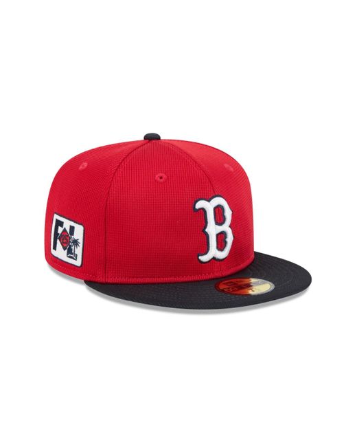KTZ Red Boston Sox 2025 Spring Training 59fifty Fitted Hat for men