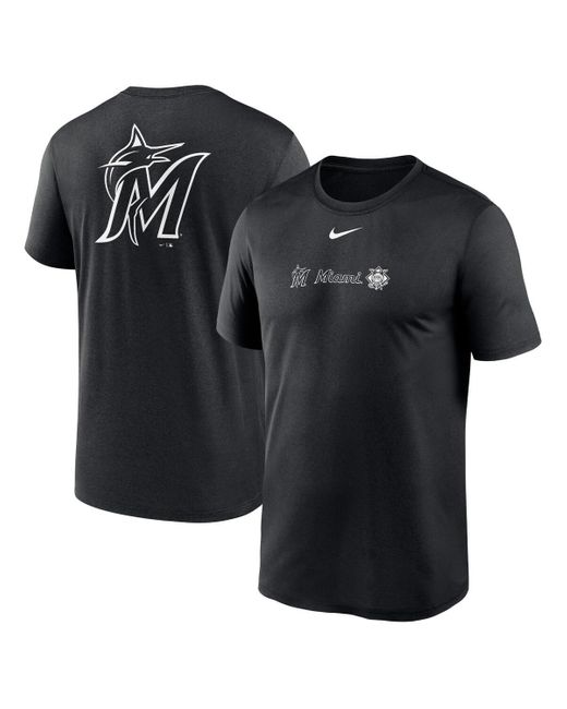 Nike Black Miami Marlins Fashion Over Shoulder Logo Legend T-shirt for men