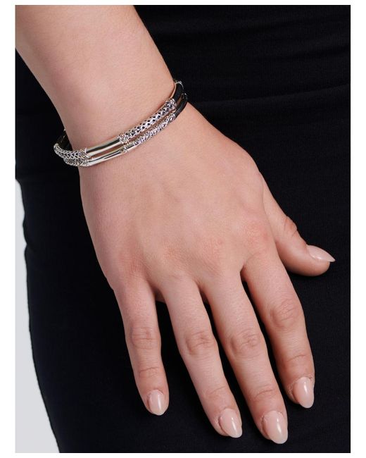 DEVATA Metallic Bamboo Slide-on Bangle Bracelet