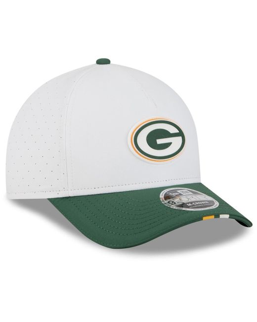 KTZ White/green Bay Packers 2025 Nfl Training Camp A-frame 9forty Adjustable Hat for men