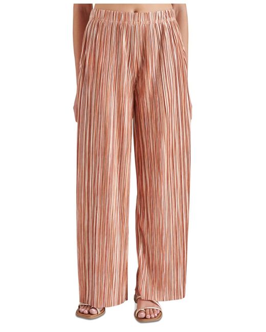 Steve Madden Pink Printed Ansel Plisse Pull-on Pants