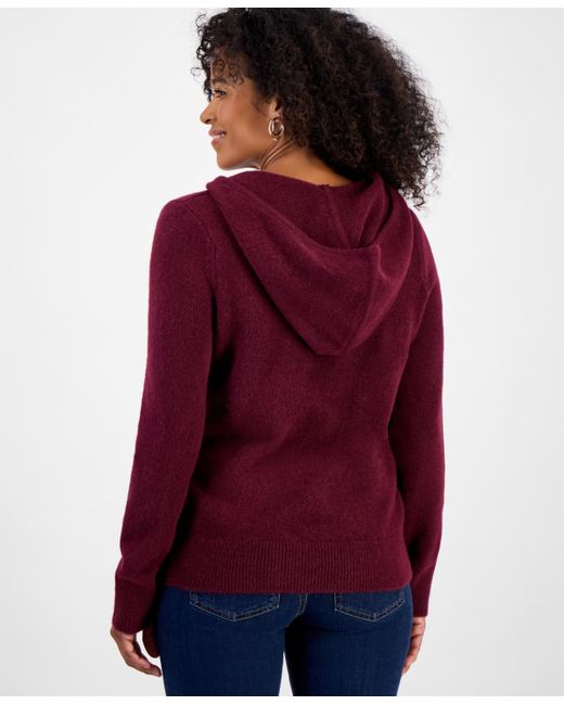 Style & Co. Red Luxsoft Split-neck Hoodie