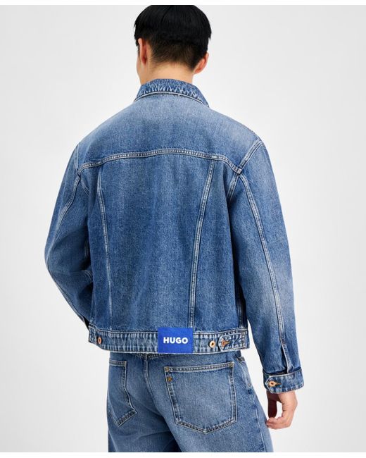 Boss Blue Hugo By Regular-fit Denim Trucker Jacket for men