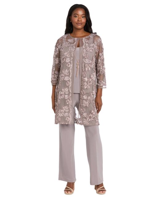 R & M Richards Brown Soutache Long Jacket