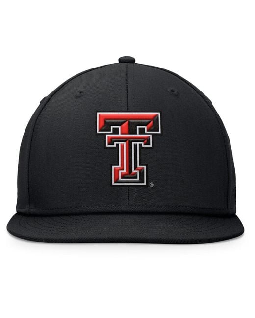 Top Of The World Black Texas Tech Red Raiders Fundamental Snapback Hat for men