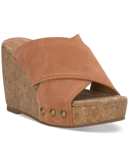 Lucky Brand Brown Valmai Platform Wedge Sandals