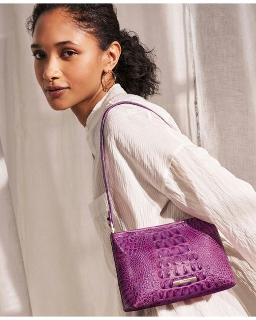 Brahmin Purple Lorelei Melbourne Leather Shoulder Bag