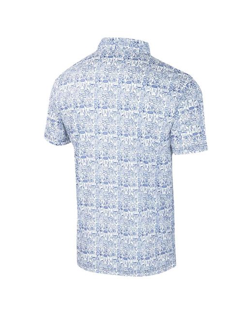 Colosseum Athletics Blue Pitt Panthers It's Time Allover Print Polo Shirt for men