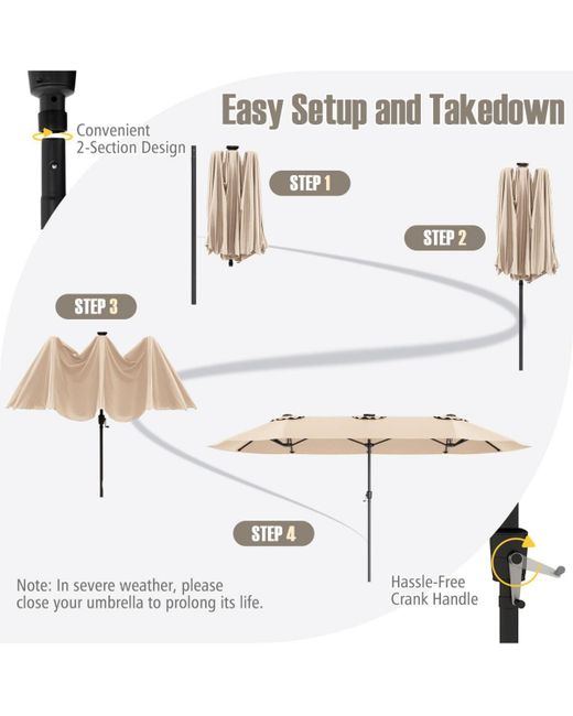 Gouun White 15.5 Ft Extra-large Patio Umbrella