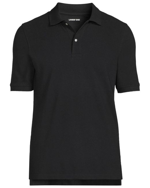 Lands' End Black School Uniform Short Sleeve Mesh Polo Shirt for men