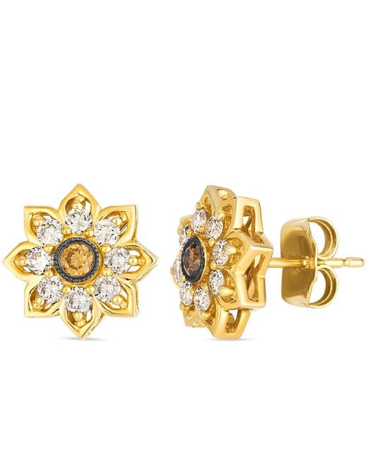 Le Vian Metallic Nude And Chocolate Diamond Stud Earrings (0.48 Ct. T.w.