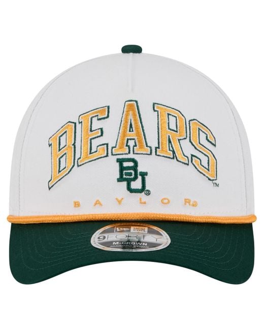 KTZ Gray White/green Baylor Bears Arch Two-tone Rope 9forty A-frame M-crown Adjustable Hat for men