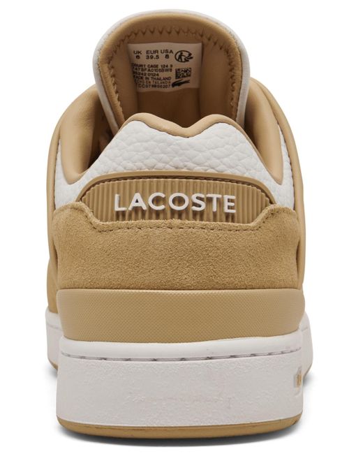 Lacoste White Court Cage Leather Casual Sneakers From Finish Line