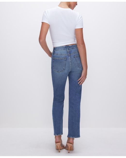 GOOD AMERICAN Blue Always Fits Good Legs Straight-leg Jeans