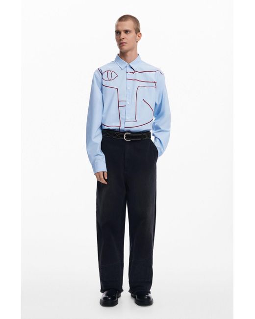 Desigual Blue Upcycling Jeans for men