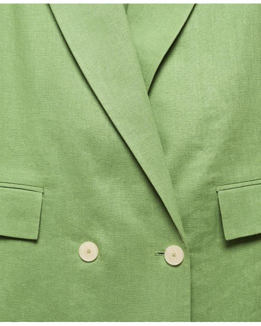 Mango Natural 100% Linen Suit Blazer