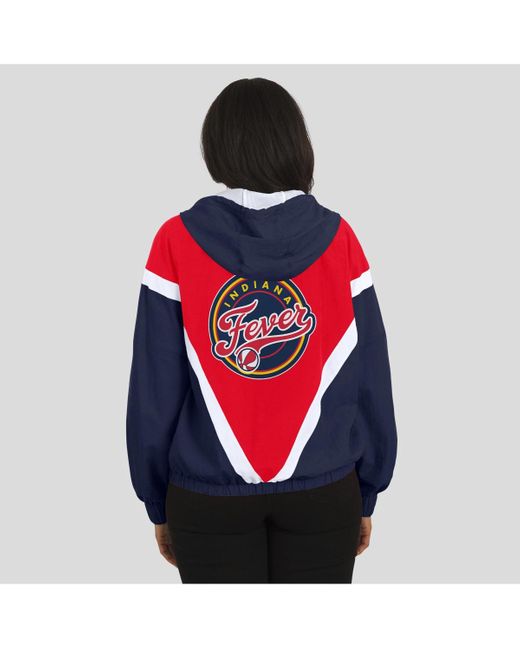 WEAR by Erin Andrews Blue/red Indiana Fever Color Block Full-zip Windbreaker Jacket