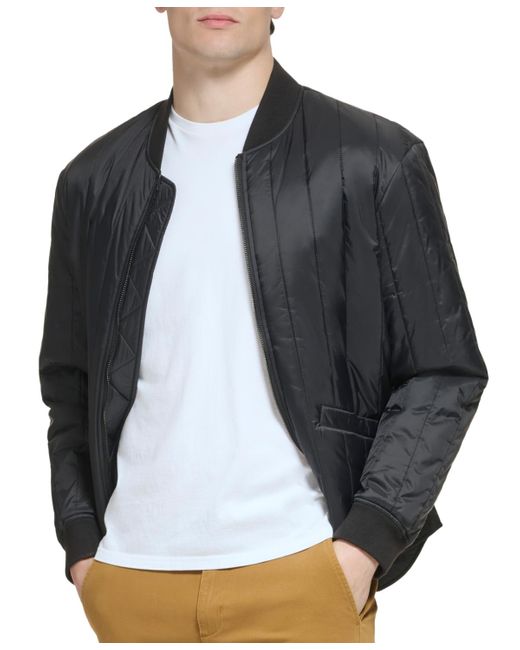 Dockers Gray Quilted Bomber Jacket for men