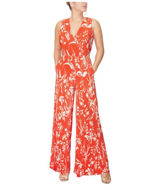 RACHEL Rachel Roy Anka V-neck Jumpsuit in Red | Lyst