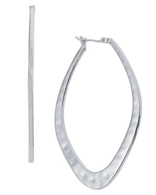 Style & Co. Metallic Hammered Diamond Large Hoop Earrings