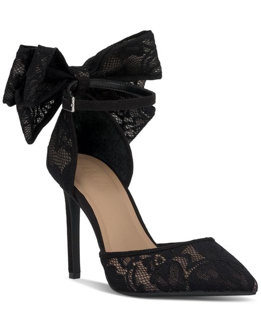 INC International Concepts Black Sanira Bow Pumps