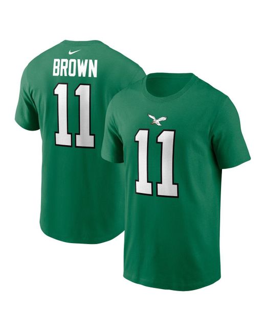 Nike Green A.j. Brown Philadelphia Eagles Alternate Player Name Number T-shirt for men