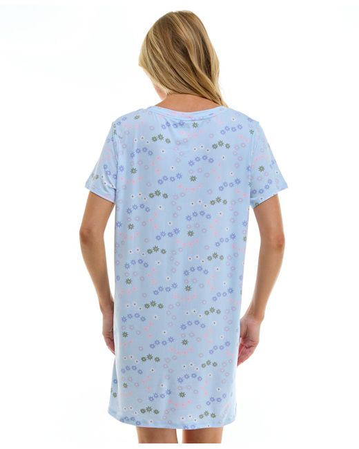Roudelain Blue Printed Short-sleeve Sleepshirt
