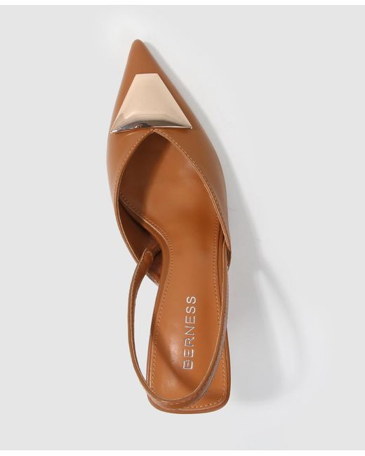 BERNESS Brown Cielo Slingback Pumps