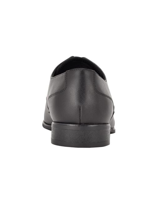 Calvin Klein Black Bram Leather Cap Toe Oxfords for men