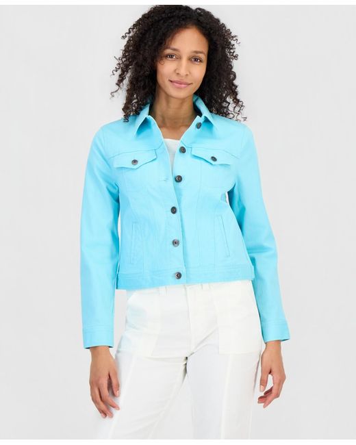 Style & Co. Blue Classic Denim Jacket