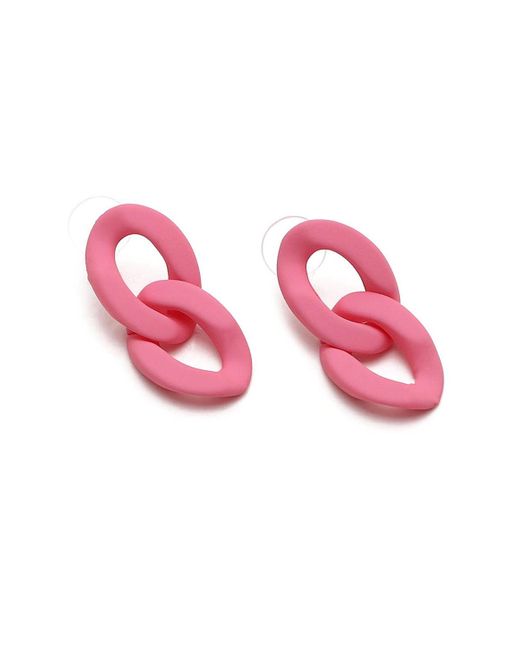 SOH Pink Chainlink Drop Earrings