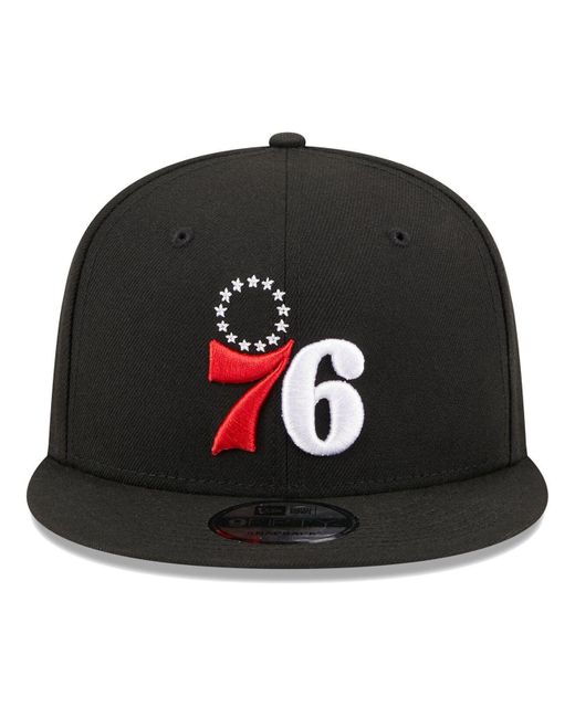 New Era Men's Royal, Red Philadelphia 76ers Back Letter Arch