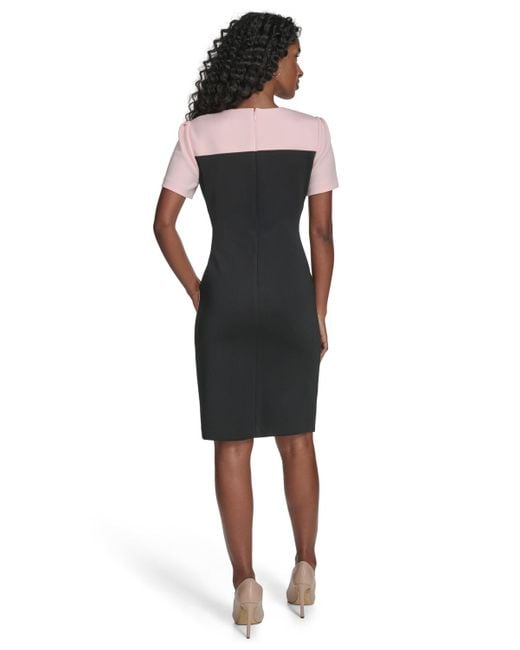 see through lace dress black Sheer Lace-Bodice Black Cocktail Dress