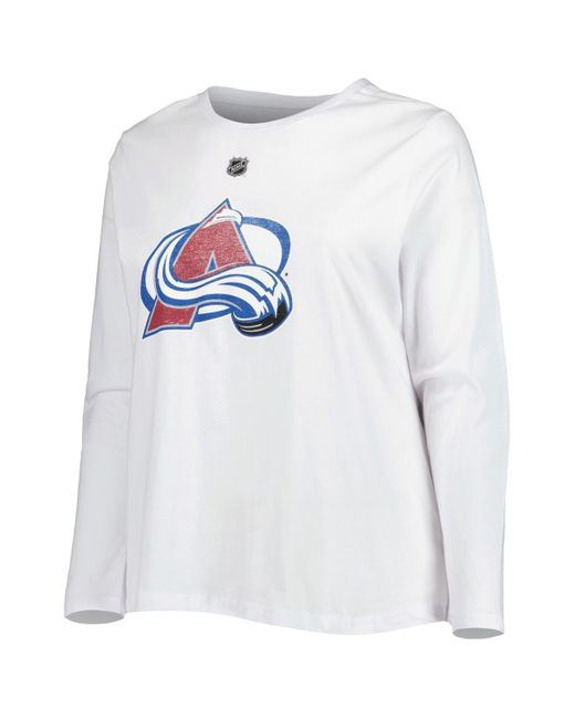 Profile White Cale Makar Colorado Avalanche Plus Size Name And Number Long Sleeve T-shirt