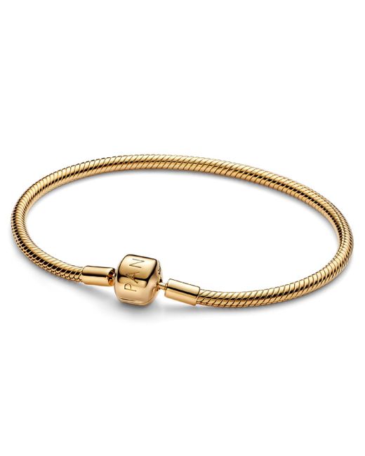 Pandora Metallic 14k -plated Barrel Clasp Snake Chain Bracelet